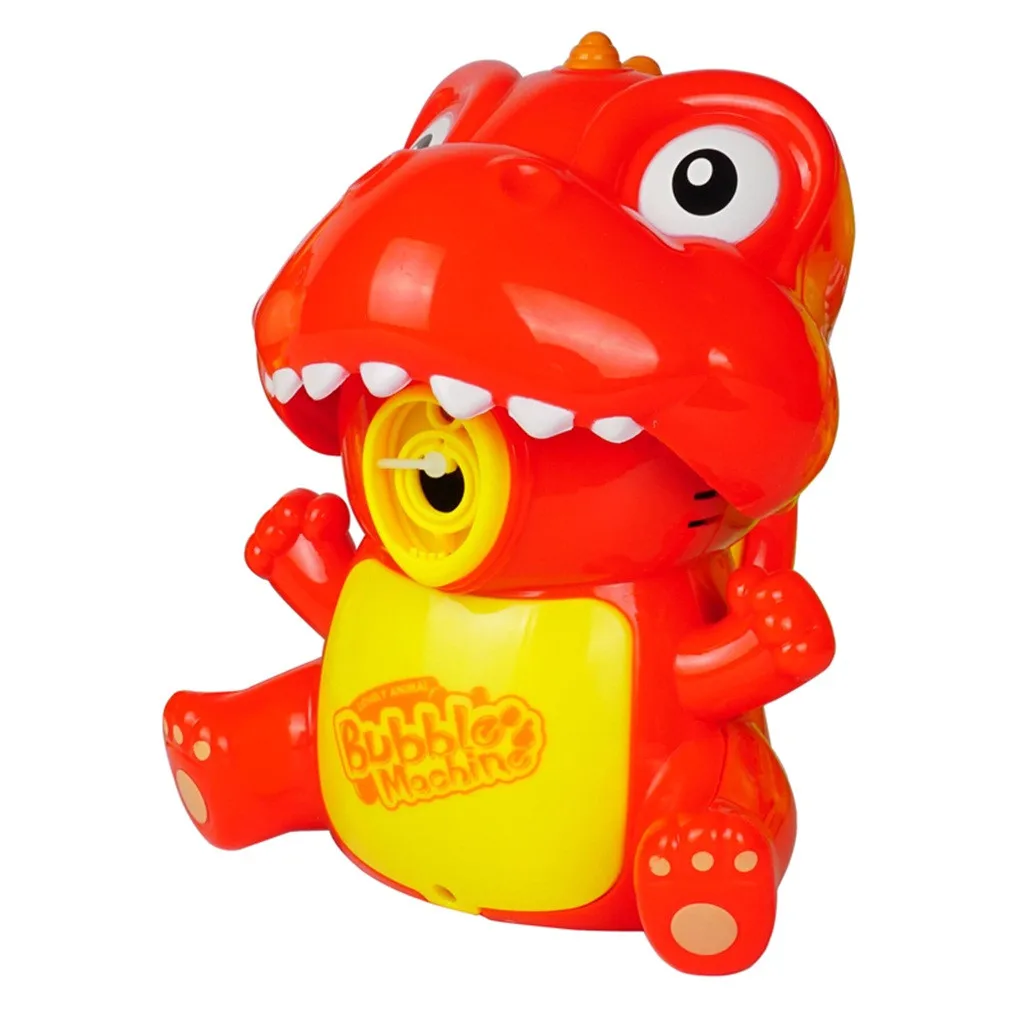 Автоматическая машина пузыря воздуходувка мультфильм милый динозавр Детская ванна ToyMake вечерние летняя уличная игрушка пузырь генерирующая игрушка для детей - Цвет: Red