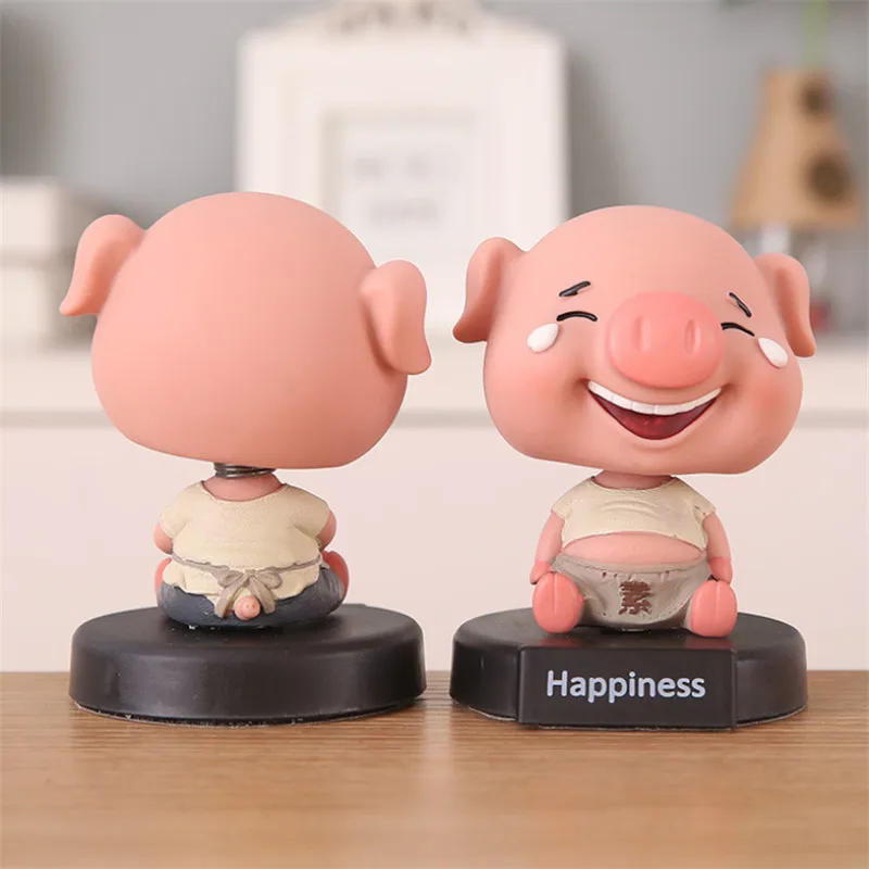 Креативная милая фигурка свиньи на счастье удачу с вибрируемой головой
