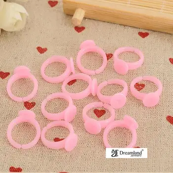 

100pcs/lot Pink Color Children Adjustable Ring Base Handmade Jewelry DIY Kawaii Children Accessories Plastic Ring Base Findings