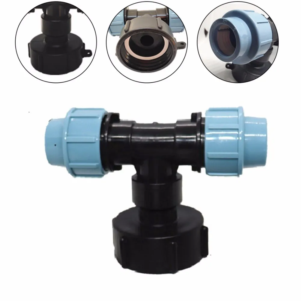 Water Tank Hose Adapter Garden Lawn Hose IBC Three-way Outlet Adapter Practical Tap Fitting Tool 20mm/25mm/32mm Garden Tools