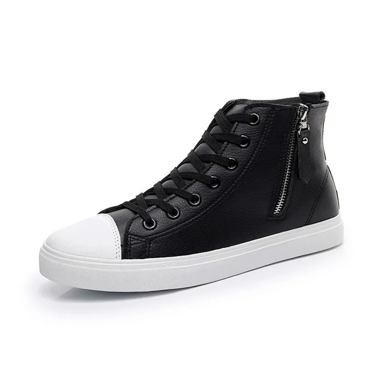 Botas Martin alto lado superior cremallera botines de hombre moda negro  zapatos impermeables versión coreana Gao Bang zapatos de hombre de alta  calidad|Botas de motocicleta| - AliExpress