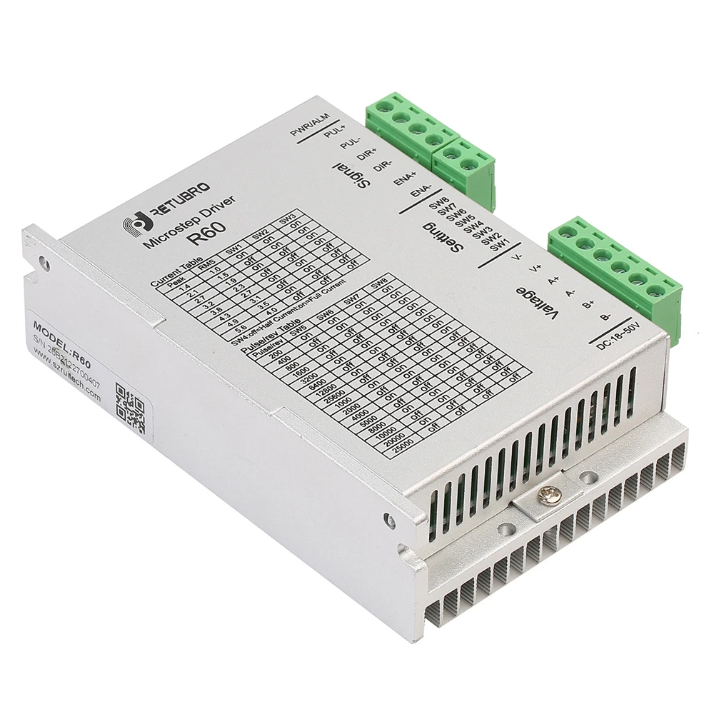 RETUBRO R60 + 57 серия Nema 23 1 шт. шаговый двигатель драйвер 2 фазы 0 9/1 3/2.2NM 6 35/8 мм вал 4