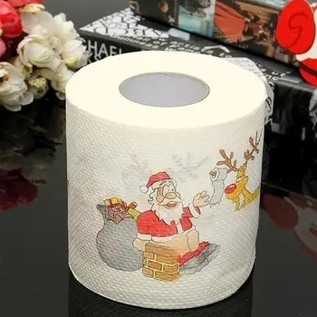

Christmas Pattern Printing Roll Toilet Paper Household Tissue Bathroom Web 27RC