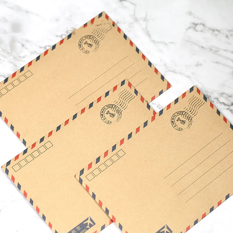 

Coloffice 10PCS/Lot Large Postcard Letter Stationery Paper Kraft Envelope Vintage Wallet Envelope For Student School Office gift