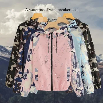 

2020 Women Jacket Coat Waterproof Transition Jacket Outdoor Hiking Clothes Lightweight Raincoat Jacket Coat Turn-down Collar
