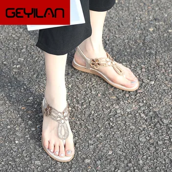 

Women Sandals Bling Crystal Summer Shoes Beach Flat Sandals FlipFlops-Slippers Female Rhinestone Low Heel Sandalias Rasteirinha