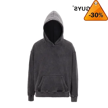 

New Kanye Hoodies Sweatshirt Men Washed Distressed Hoodies Hip Hop Oversize Fleece Warm Sweatshirt