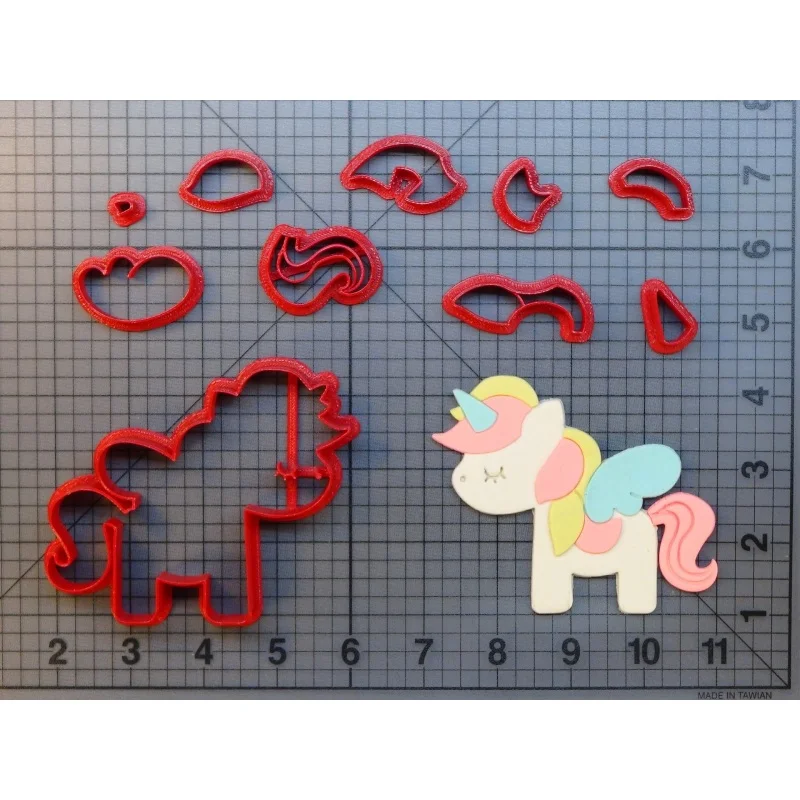 Cute Animal Unicorn Made 3D Printed Fondant Cupcake Decorating Tools Cookie Cutter Set Cake Kitchen Accessories