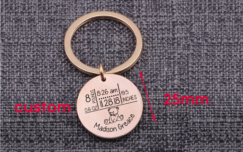 Nouveau Ne Enfant Personnalise Information Cadeau Porte Cles Poids Date Nom Grave Precieux Souvenir Souvenir Cadeau Pour Bebe Porte Cles Aliexpress