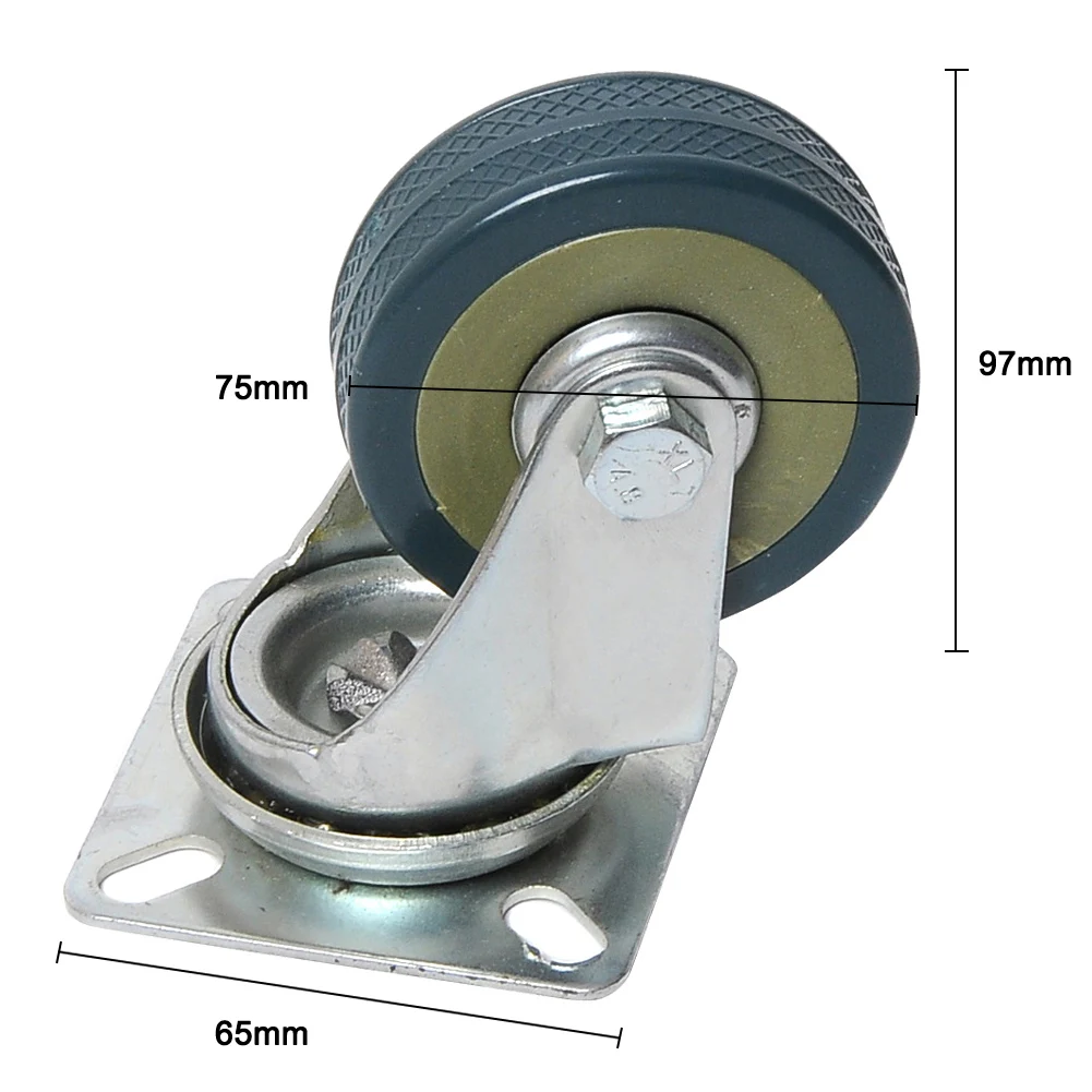 Newest PVC Casters 4pcs Casters Heavy Duty 2/3 Inch Pneumatic Caster Wheels No Noise Wheels