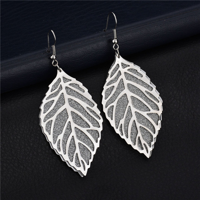 Irregular Long Dangle Earrings For Women Charm Ear Jewelry Gold Color Hanging Pendientes Flower Leaf Earings