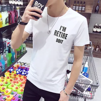 

Summer new women's street letter characters print loose short-sleeved T-shirt 19.10