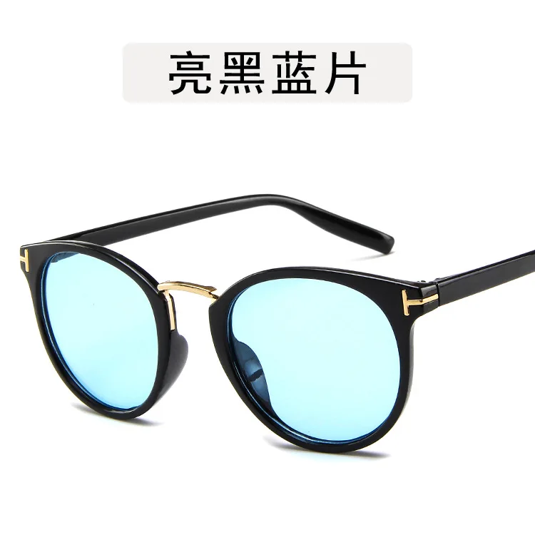 Tom ford TF солнцезащитные очки для женщин и мужчин желтые синие леопардовые модные пляжные очки oculos de sol feminino - Цвет линз: black-blue
