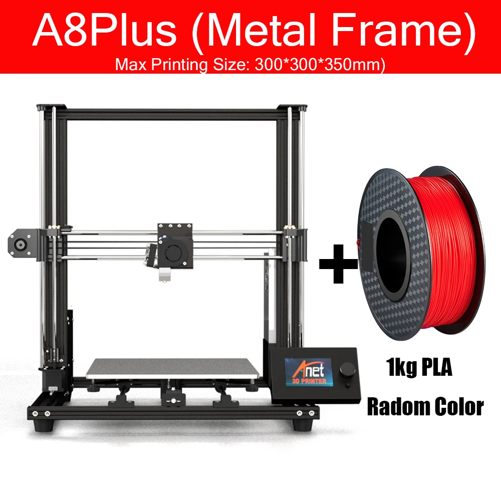 New Large Print Size Dual Z Axis Anet A8 Plus 3D Printer 3D DIY Kit Reprap i3 Max 300*300*350mm 3d printers for sale 3D Printers