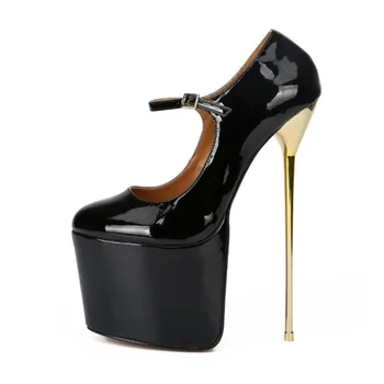 

New pattern Europe and America Superior quality ladies shoes 22CM Nightclub Thin Heels Waterproof 10CM Extra large code 38-45 46