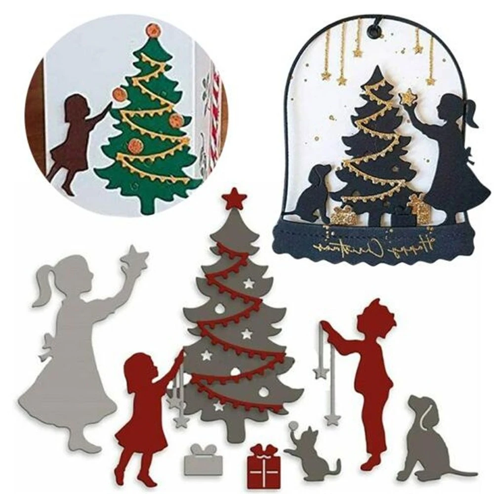 2022 Christmas Tree Cutting Christmas Tree Carnival Night Hollow Cardmaking Metal Cutting Dies 2022New  Scrapbooking Arrivals Frame Crafts Background Stencil|Cutting Dies| -  Aliexpress
