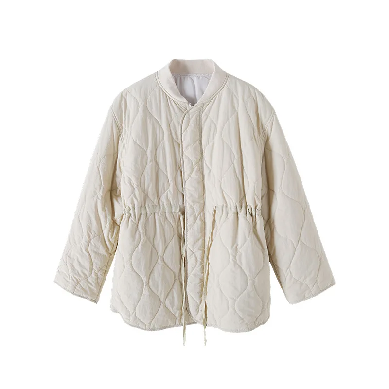 Зимние куртки для женщин s High Street Argyle Abrigos Mujer Invierno, хлопок, зимняя женская куртка, парка, модная одежда - Цвет: Бежевый