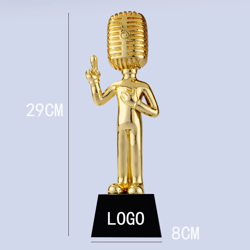 

Custom Music Ceremony New Gold-plated Trophy Resin Corporate Event Outstanding Employee Competition Awarding Trophy