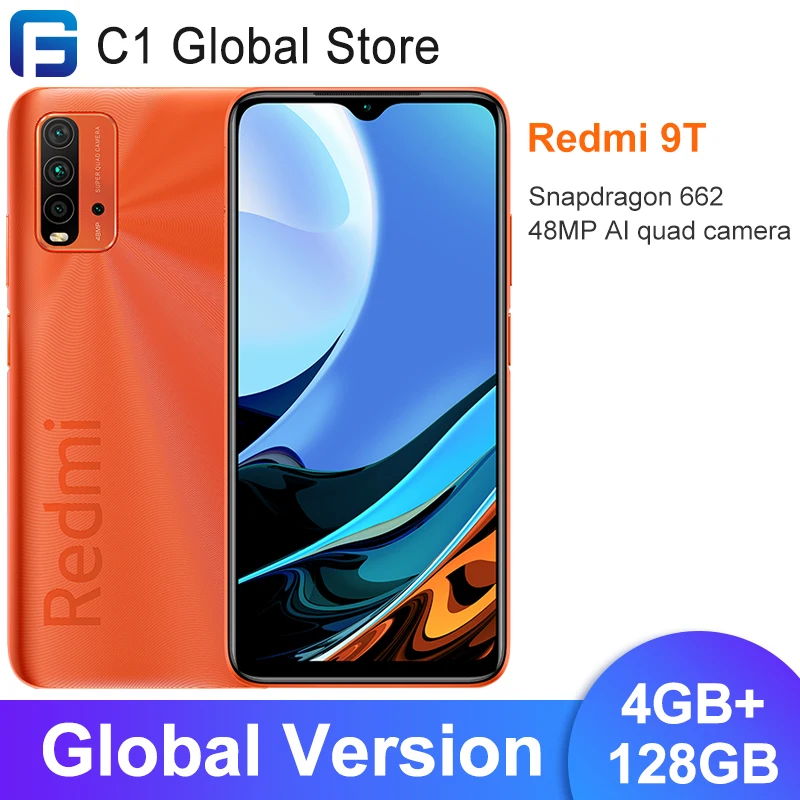 Version mondiale Xiaomi Redmi 9 T 9 T Smartphone 4 go RAM 128 go ROM Snapdragon 662 Bluetooth 5.0 48MP AI quad caméra 6000mAh | AliExpress