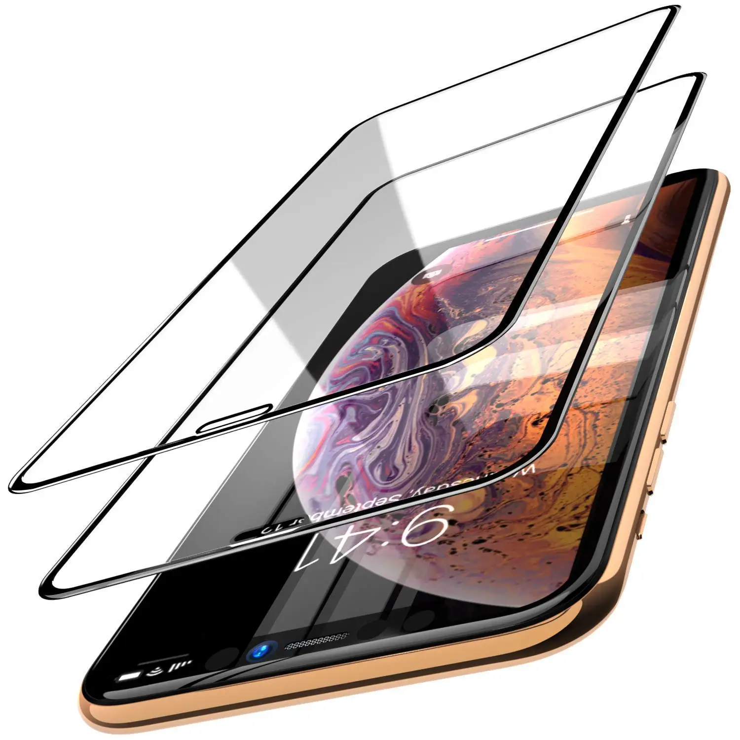 (2 упаковки) для iPhone 11 Pro Max защита экрана 3D Премиум Закаленное стекло твердость 9H с