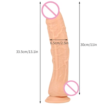 Super Long Lifelike Dildo Soft Penis with Powerful Suction Cup G-spot Vagina Stimulator Female Masturbator Sex Toys for Couple 6