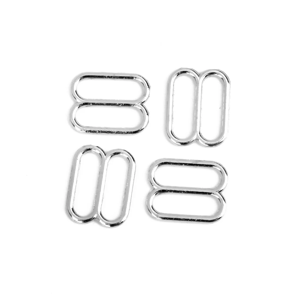 200 Pieces Bra Rings and Sliders - Lingerie Strap Adjusters Metal Hooks Rings for Sewing - 10mm