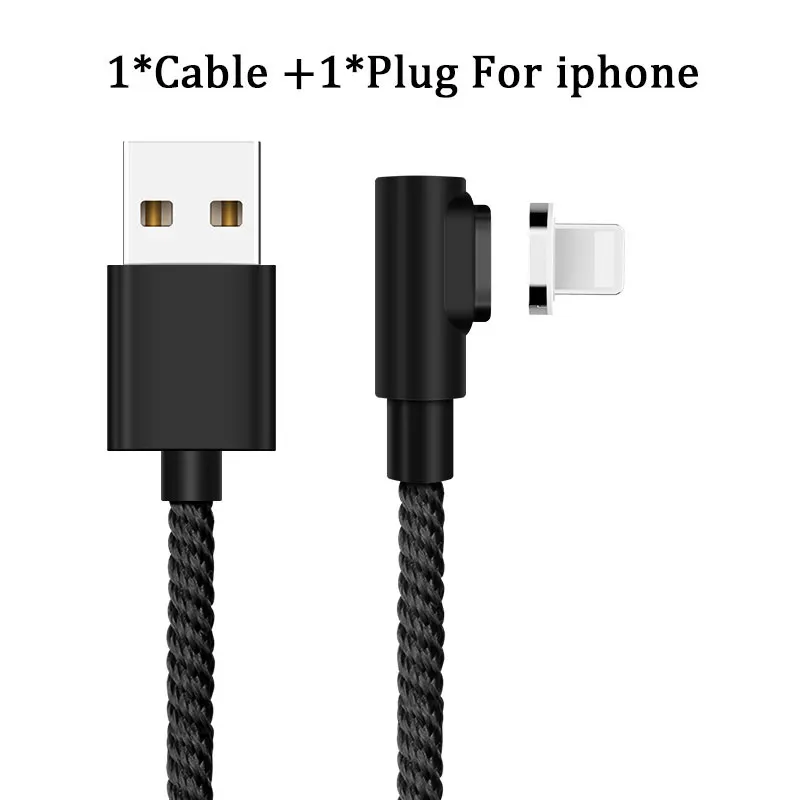 Black for iphone Магнитный кабель Vanniso 1 м 2 м Micro usb type C Быстрая зарядка 3A Microusb type-C магнитное зарядное устройство usb c для iphone X Xr Xs usb кабель - Цвет: Black for iphone
