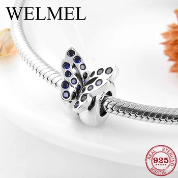 

New Arrival Fairy Beautiful Butterfly 925 Sterling Silver Silicon Spacer Beads fit Original Pandora Bracelets DIY Jewelry Making