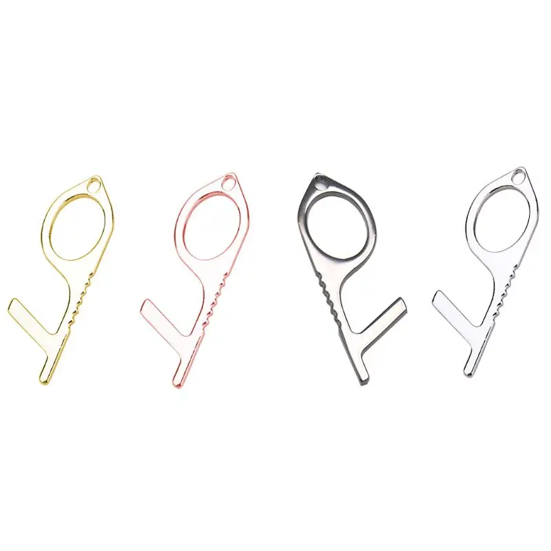 

Contactless Hand Hygiene Antimicrobial Metal EDC Door Opener Elevator Handle Key