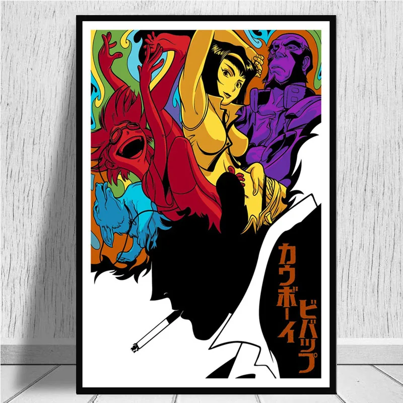 Posters and Prints Cowboy Bebop Spike Jet Japanese Anime Poster Wall Art Picture Canvas Painting for Room Home Decor