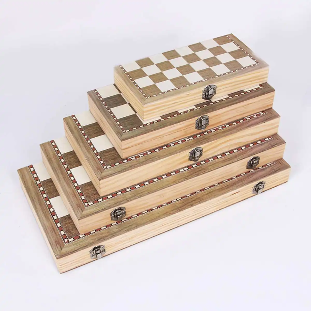 Board game toy kit gift foldable wooden chess set travel game chess backgammon checkers toy children chess entertainment 1
