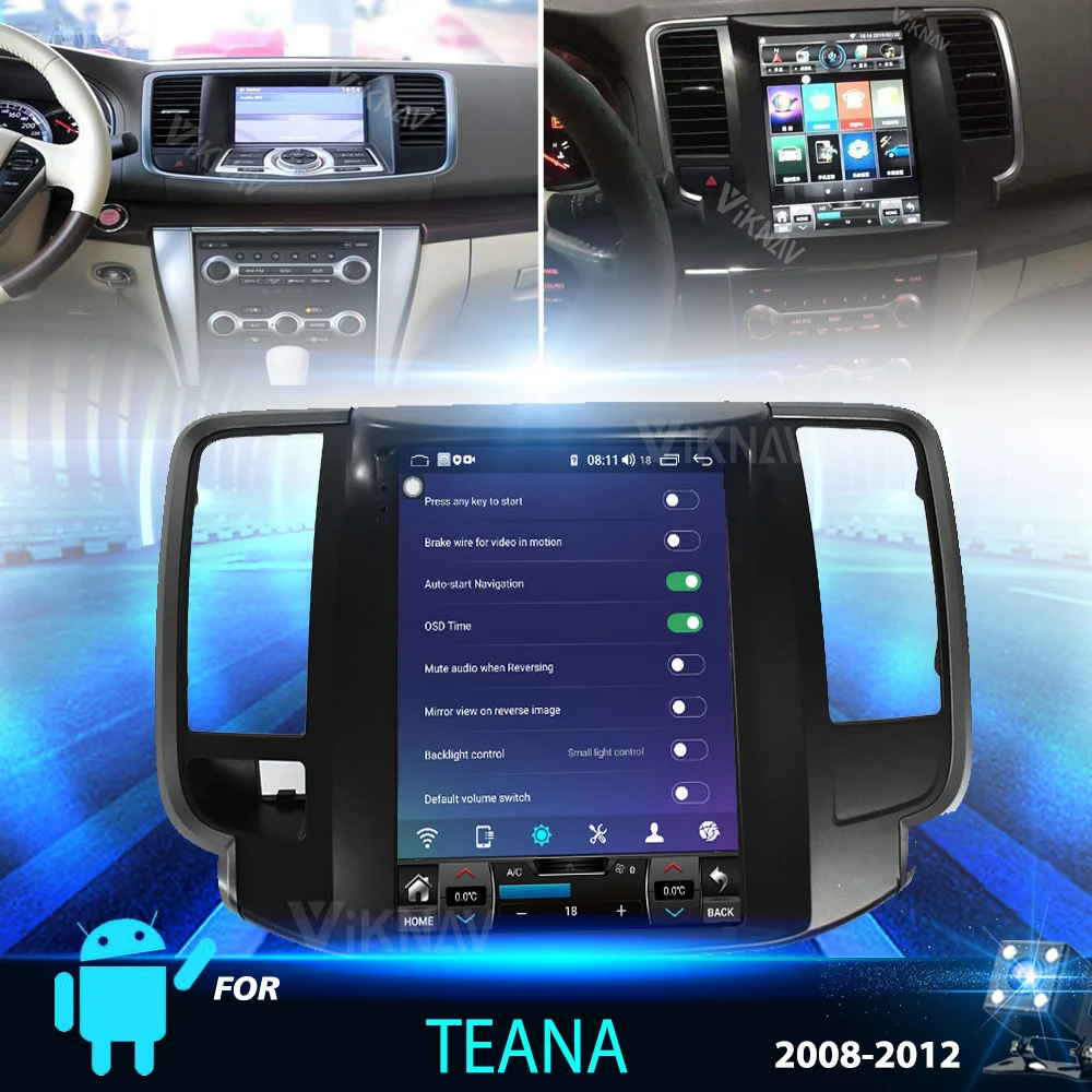 

Android System vertical screen car GPS navigation For-Nissan Teana 2008-2012 multimedia player head unit tape recorder