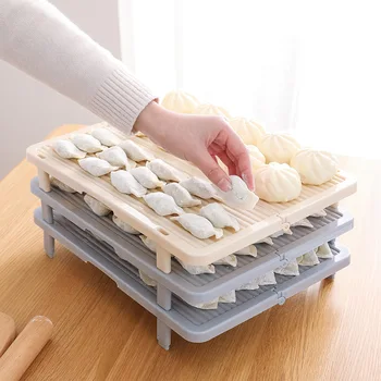 

New Portable Kitchen Tray Rack Folding Dough Ball Tray Dumplings Curtain Cover Kitchen Storage Drying Tableware WY110112