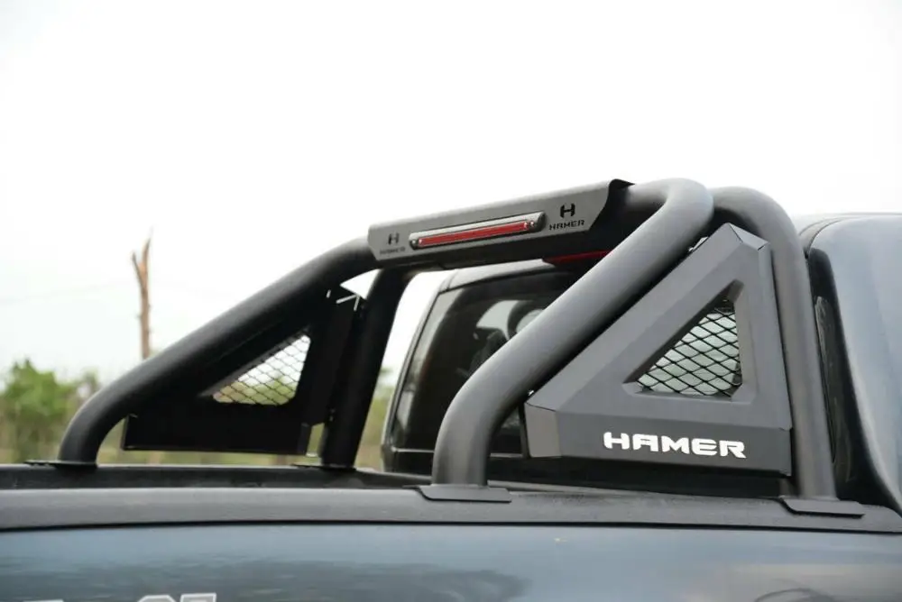 Рулон бар стальная сетка Hamer матовая черная Тормозная лампа подходит для Toyota Hilux