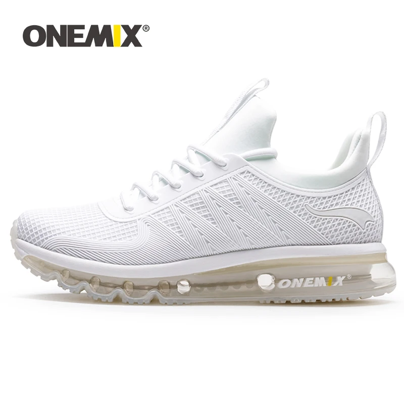 ONEMIX Air Cushion белые кроссовки для женщин Водонепроницаемые кожаные вамп Нескользящая прочная, долговечная подошва черные высокие женские кроссовки