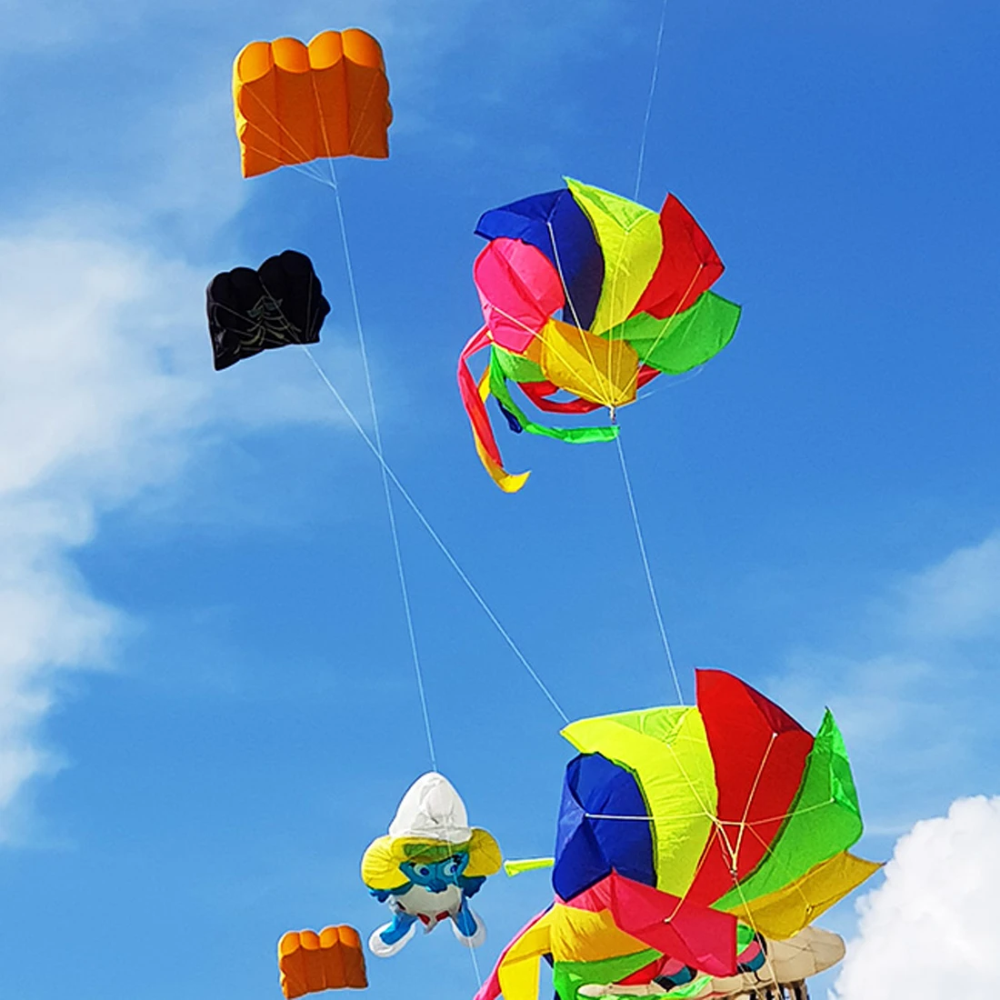9KM 1.2m Spinner Windsock Turbine Line Laundry Pendant Soft Inflatable Show Kite 30D Ripstop Nylon with Bag 3