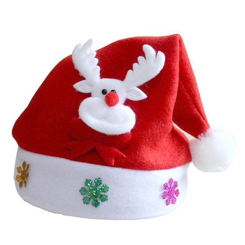 Рождественские украшения, красная шляпа Санта-Клауса, Детская декоративная шляпа, костюм, подарок на год