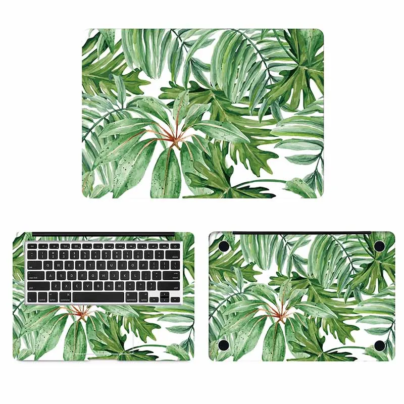 Зеленые тропические растения живопись полное покрытие кожи для Macbook Pro Air retina 11 12 13 15 дюймов Mac тетрадь наклейка ноутбука Стикеры - Цвет: ACD side