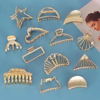 

Fashion Metal Hair Claw Clips for Women Girls Geometric Crab Clips Barrette Ladies Make Up Hairpins Ponytail Hairgrip