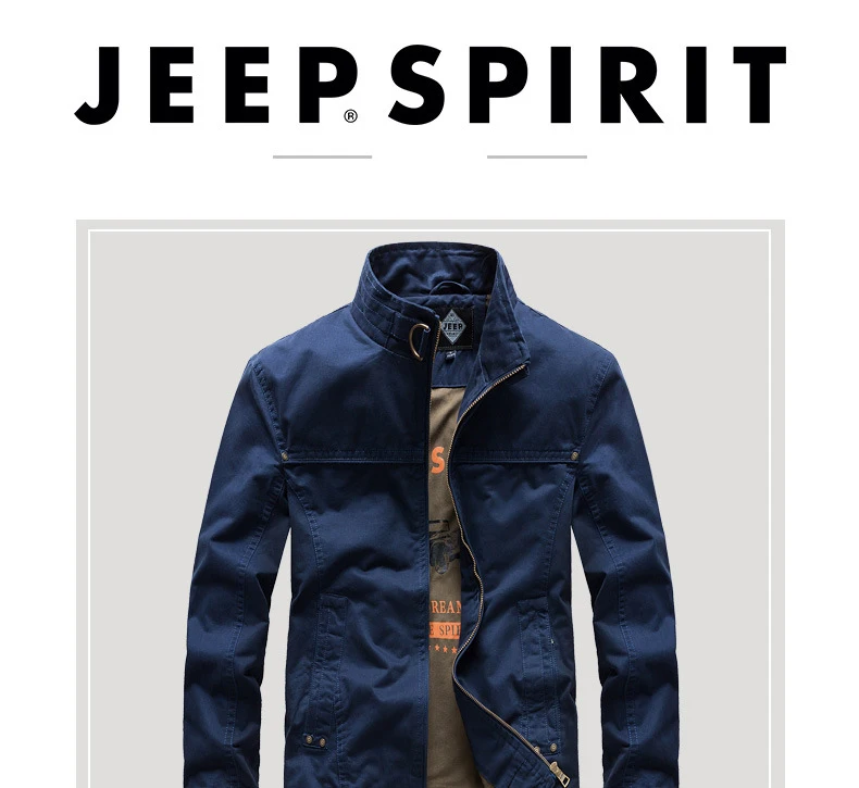 JEEP SPIRIT брендовая куртка для мужчин повседневное хлопковое полиэфирное осеннее пальто для мужчин стоячий воротник с длинными рукавами ветровка мужские куртки m-xxxl