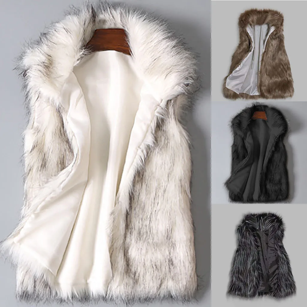 female fox fur coat vest Women Arctic Fleece Winter Striped Crew Neck Long Sleeve Blouse Drosphipping Z1023