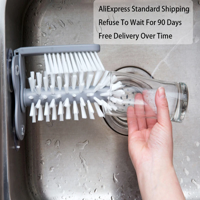 Brush Glassware-Clean-Brush Dishwashing Kitchen Office Creative 2-In-1 Suction-Wall Lazy-Cup