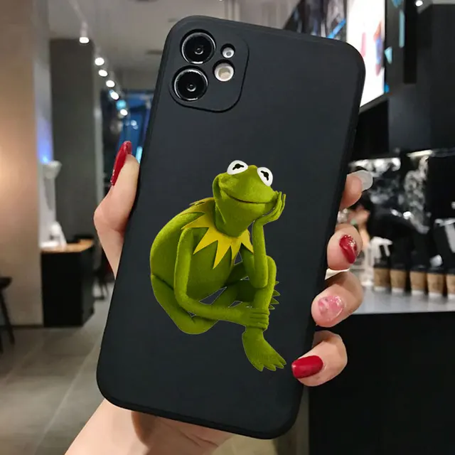 Funny Cute pet kermit The Frog Memes Phone Case For iPhone 13 pro 12 Pro 11 pro Max 6 6S 8 7 Plus X XR XS MAX TPU Silicone Cover TPU A1751