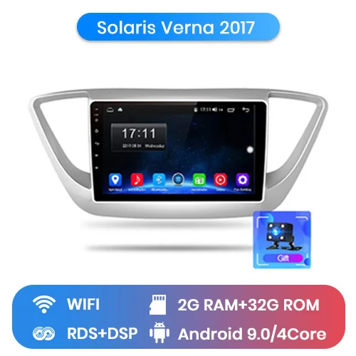 Junsun V1 2G+ 32G Android 9,0 для hyundai solaris Verna автомобильный Радио Мультимедийный видео плеер gps RDS 2 din dvd - Цвет: 2-32GB for wifi