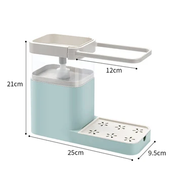 

Multifunctional Kitchen Cleaning Combination Rack 3 in 1 Soap Dispenser Kitchen Sponge Holder Towel Holder Health99