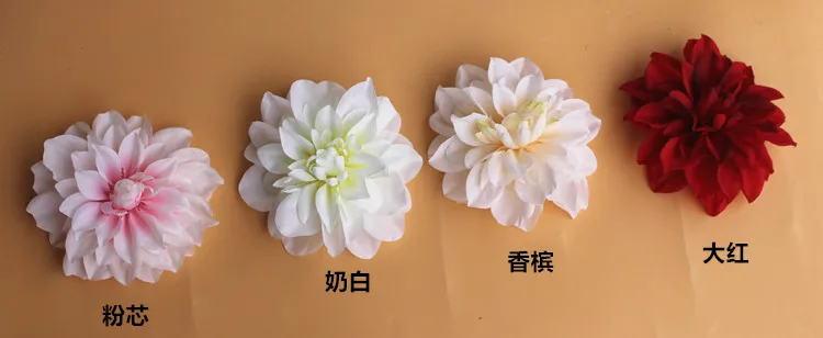 5Pcs/Lot 12CM Dahlia Flower Head Fake Flowers DIY Wedding Flower wall background Artificial Decorative flowers flower fall artificial flora artificial & dried floral