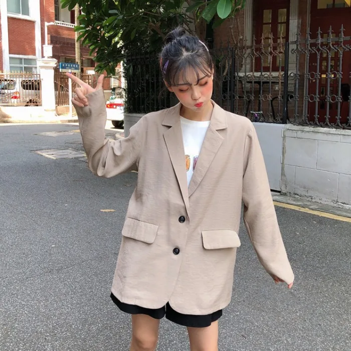 

Number One People Two-Button Online Celebrity Thin Small Suit Coat Versatile Loose-Fit Leisure Suit