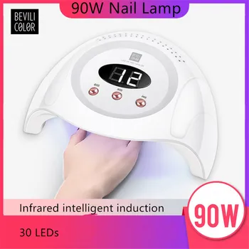 

90W Nail Lamp Infrared intelligent induction Three-gear timing function 30 LED/UV Double light source lamp beads