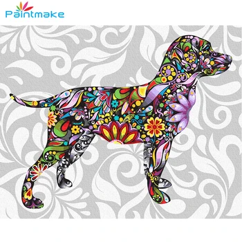 

Paintmake Animal DIY Paint By Numbers for Adult Oil Painting On Canvas Color Dog For Home Room Decor Wall Art Picture