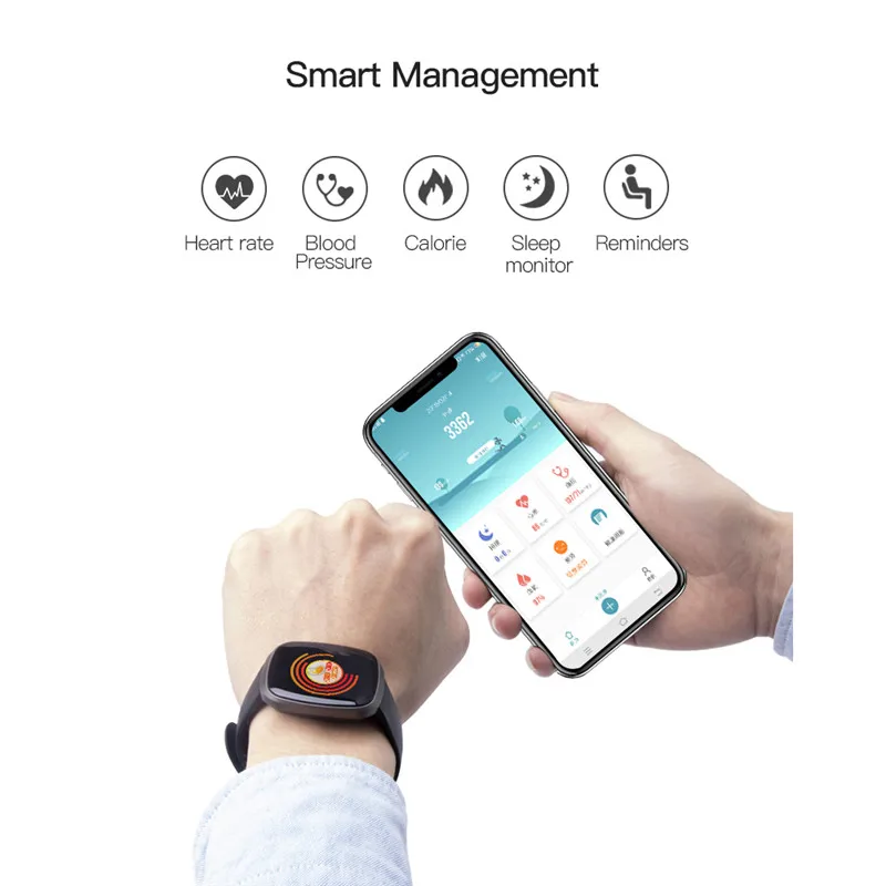 T2 smart fitness bracelet heart rate monitor blood pressure sleep tracker health wristband smart watch IP67 waterproof Watches